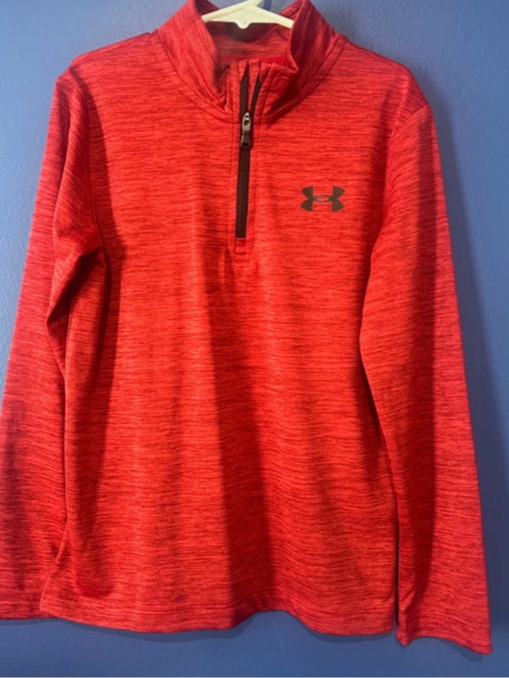 Under Armour Kids' Heathered orange Quarter-Zip Pullover